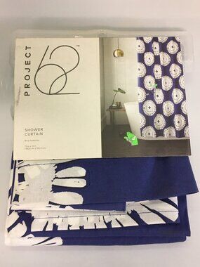 NEW Project 62 Blue White Medallion Shower Curtain 72" x 72"